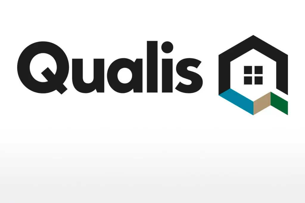 Qualis logo with multicoloured icon