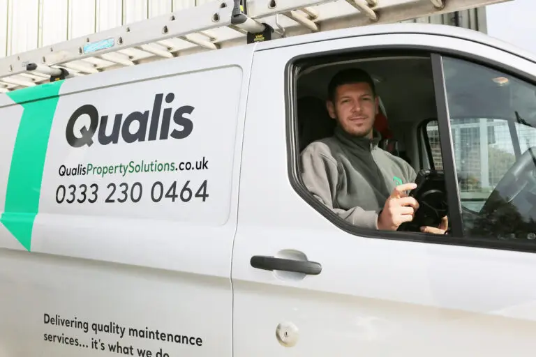 Employee Jake Evans in Qualis Branded van