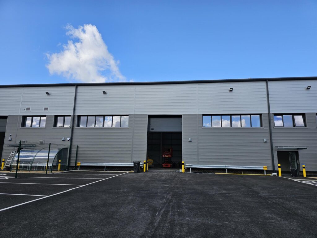 Photo showing the front of one of the Waltham Connect industrial units