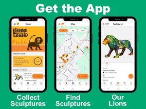 Get the App – collect sculptures, find sculptures, our lions, unlock rewards, gallery and learn more