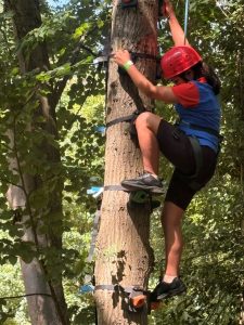 roydon girl guide climbs a tree