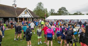 runners gather outside matching cricket club